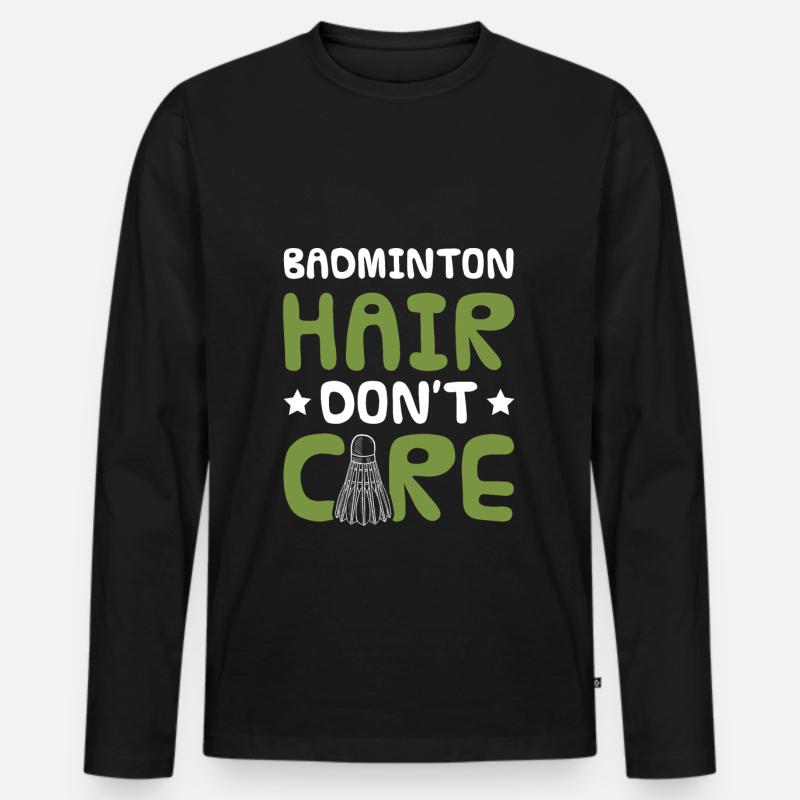 badminton lustiger spruch - Männer Premium Bio Langarmshirt - Schwarz