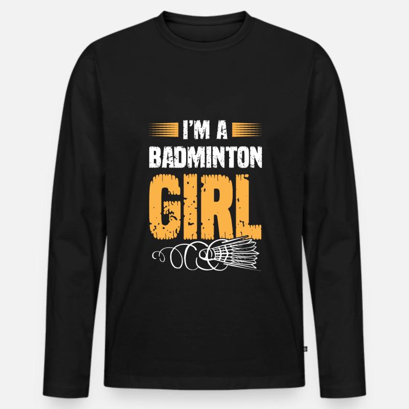 badminton mädchen - Männer Premium Bio Langarmshirt - Schwarz