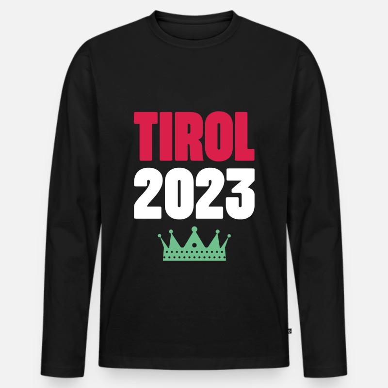 Tirol 2023 Krone - Männer Premium Bio Langarmshirt - Schwarz