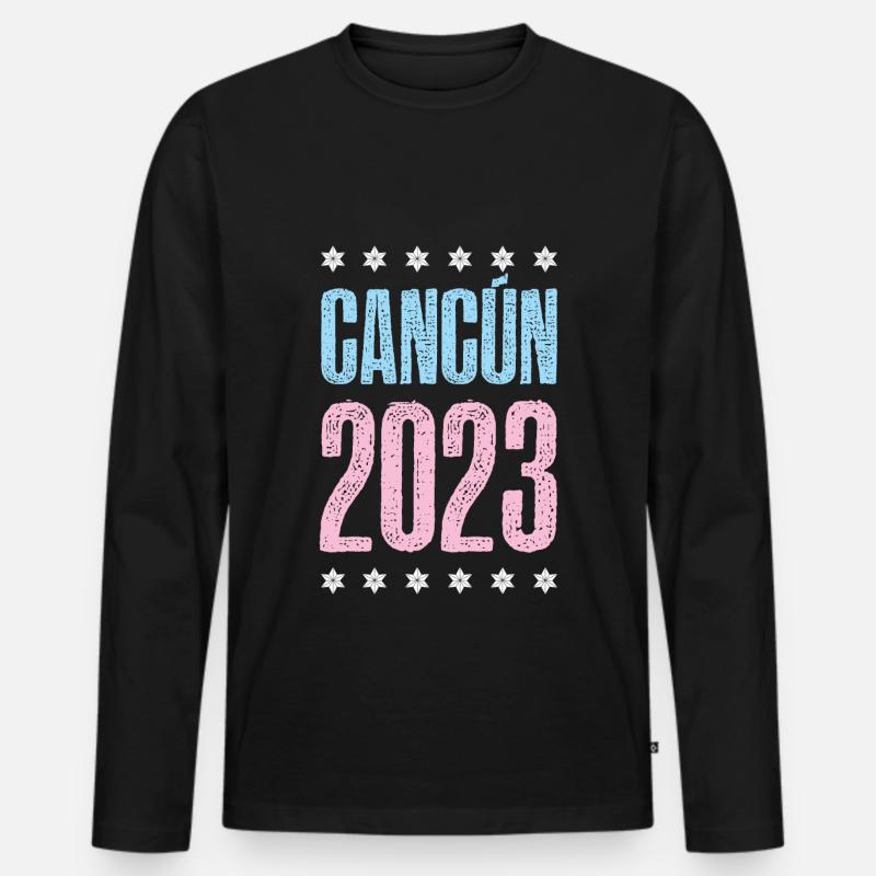 Cancun 2023 - Männer Premium Bio Langarmshirt - Schwarz