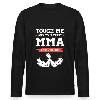 Mixed Martial Arts MMA - Men's Premium Organic Long Sleeve Shirt - black - Front - Nico (187cm)