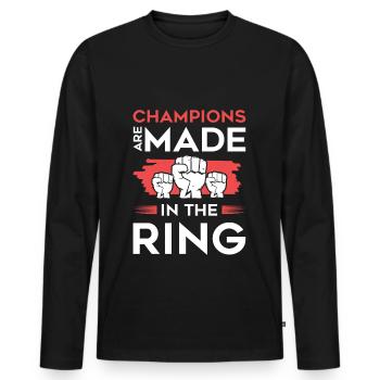 mma champion - Männer Premium Bio Langarmshirt - Schwarz - Vorne - Nico (187cm)