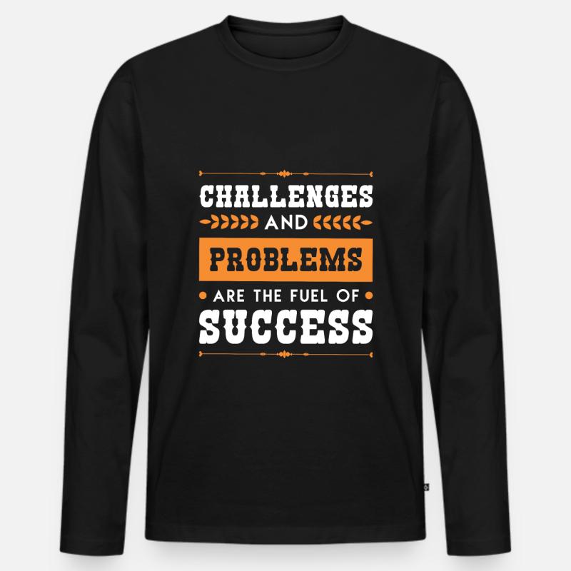 erfolg sieg problem - Männer Premium Bio Langarmshirt - Schwarz
