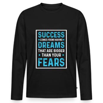 Success Fear - Men's Premium Organic Long Sleeve Shirt - black - Front - Nico (187cm)
