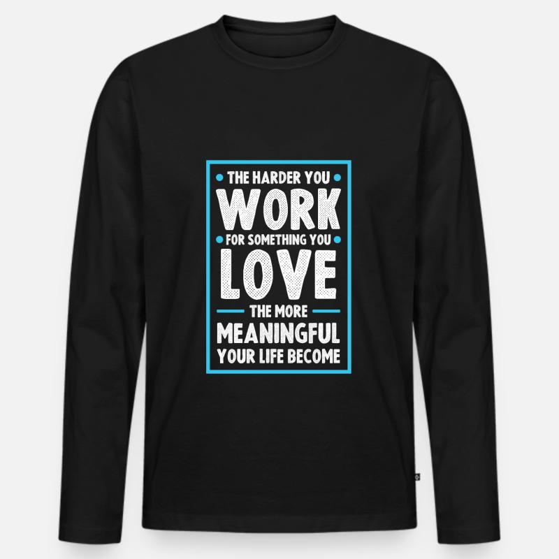 erfolg arbeit - Männer Premium Bio Langarmshirt - Schwarz