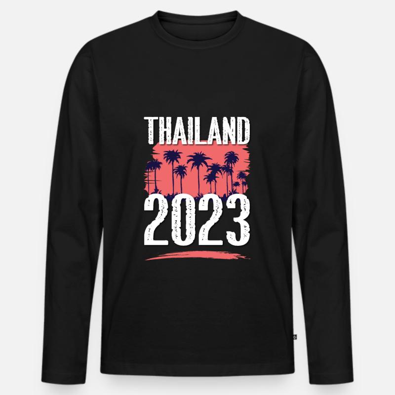 Thailand 2023 - Männer Premium Bio Langarmshirt - Schwarz