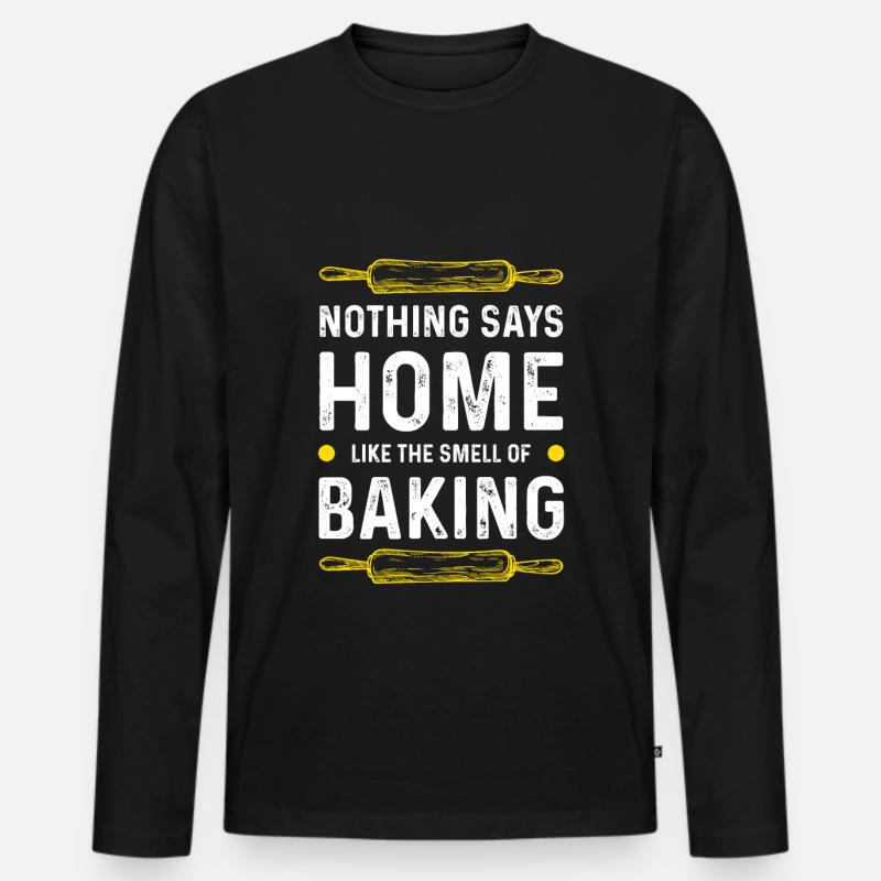 zuhause backen - Männer Premium Bio Langarmshirt - Schwarz
