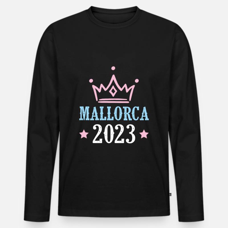 Mallorca 2023 - Männer Premium Bio Langarmshirt - Schwarz