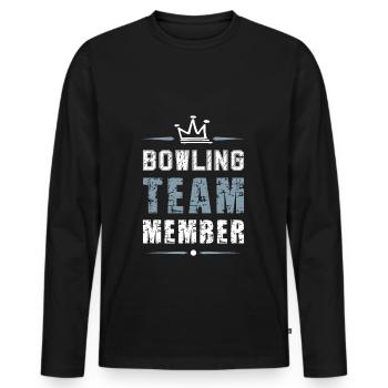 Bowling Team - Men's Premium Organic Long Sleeve Shirt - black - Front - Nico (187cm)