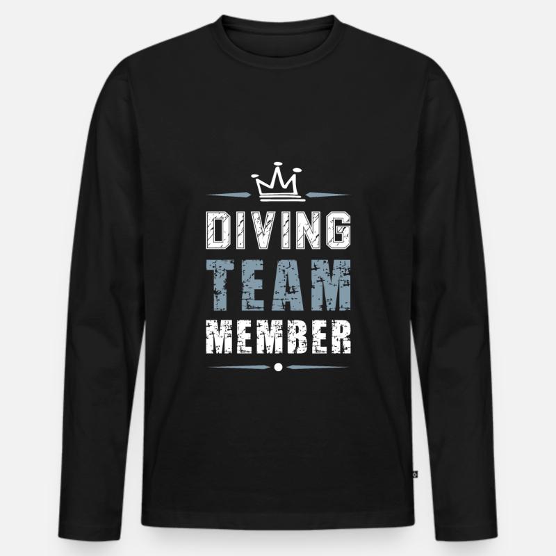 Taucher Team Tauchen - Männer Premium Bio Langarmshirt - Schwarz