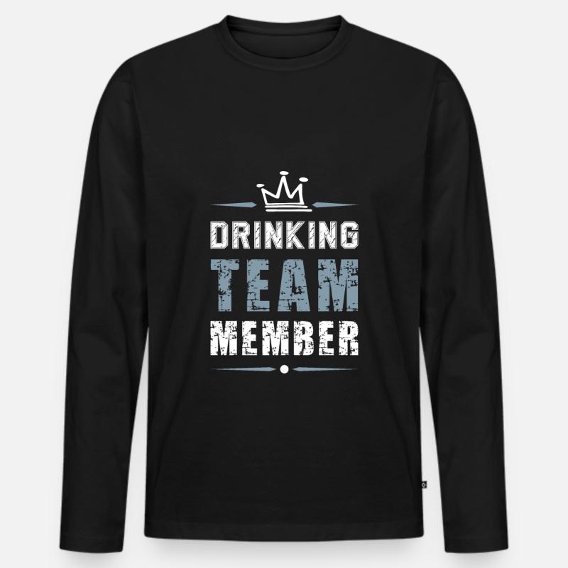 Drinking Team - Männer Premium Bio Langarmshirt - Schwarz