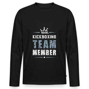 Kickboxing Team - Men's Premium Organic Long Sleeve Shirt - black - Front - Nico (187cm)
