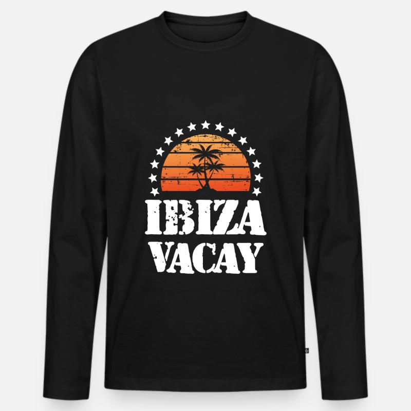 Ibiza Urlaub - Männer Premium Bio Langarmshirt - Schwarz
