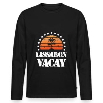 Lissabon Urlaub - Männer Premium Bio Langarmshirt - Schwarz - Vorne - Nico (187cm)