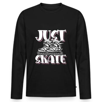 Patinage - T-shirt manches longues Premium bio Homme - noir - Devant - Nico (187cm)