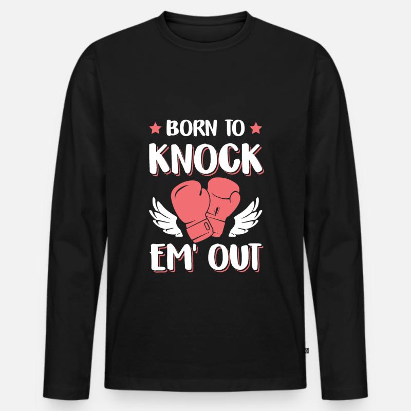 knock out boxhandschuhe - Männer Premium Bio Langarmshirt - Schwarz