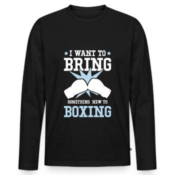 Boxing Boxes - Men's Premium Organic Long Sleeve Shirt - black - Front - Nico (187cm)