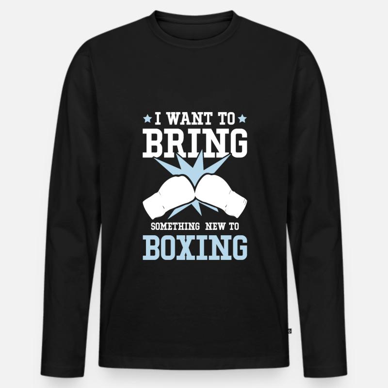 boxing boxen - Männer Premium Bio Langarmshirt - Schwarz