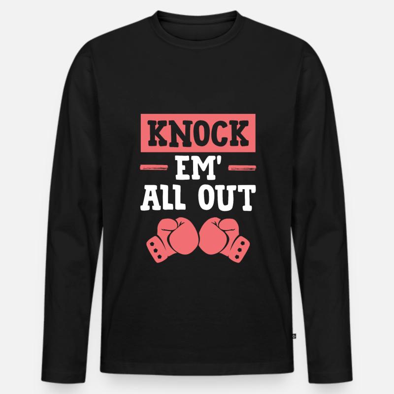 knock out boxen - Männer Premium Bio Langarmshirt - Schwarz