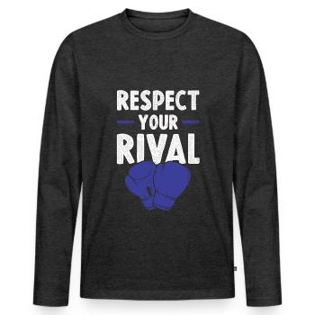 Boxing Respect - Men's Premium Organic Long Sleeve Shirt - heather anthracite - Front - Nico (187cm)
