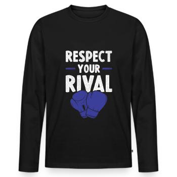 boxen respekt - Männer Premium Bio Langarmshirt - Schwarz - Vorne - Nico (187cm)