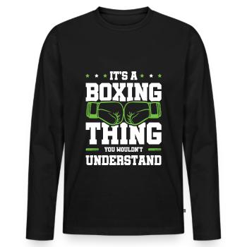 Boxing Boxing Gloves - Men's Premium Organic Long Sleeve Shirt - black - Front - Nico (187cm)