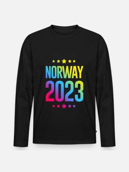 Norwegen 2023 - Männer Premium Bio Langarmshirt - Schwarz