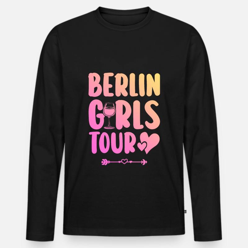 Berlin Party Team - Männer Premium Bio Langarmshirt - Schwarz