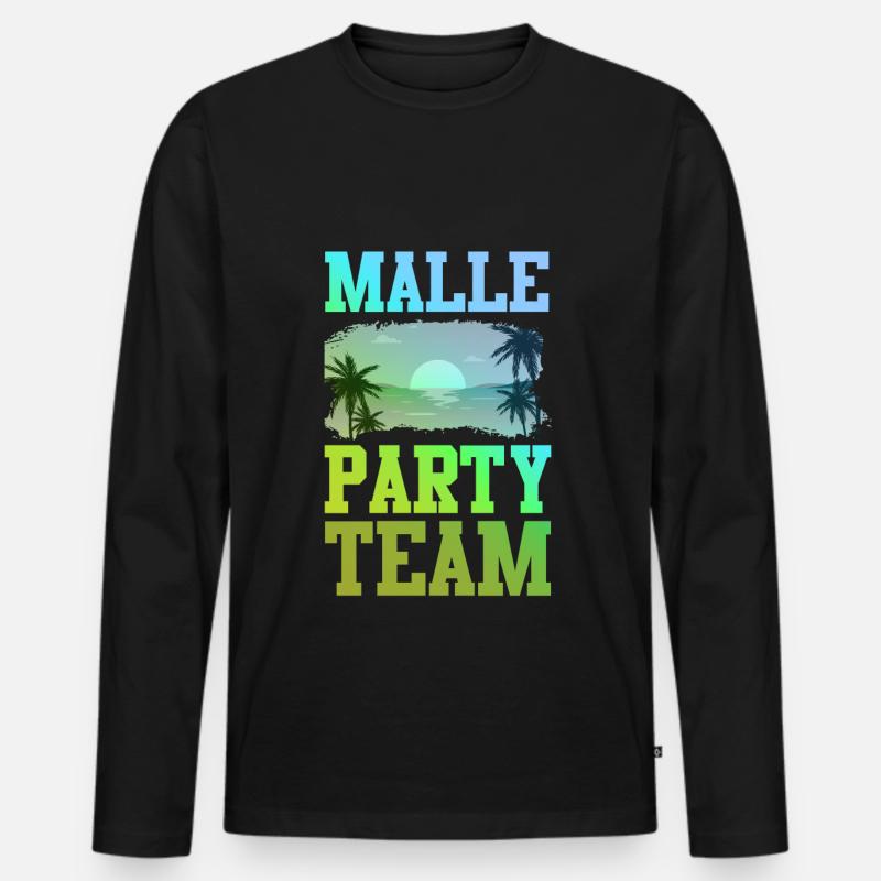 Malle Party Team - Männer Premium Bio Langarmshirt - Schwarz