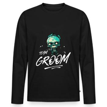 Team Groom Wedding Skeleton - T-shirt manches longues Premium bio Homme - noir - Devant - Nico (187cm)