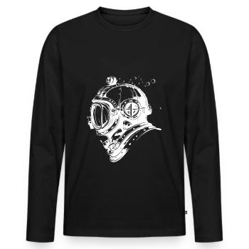 Taucherhelm Tauchen Apnoe Vintage - Männer Premium Bio Langarmshirt - Schwarz - Vorne - Nico (187cm)