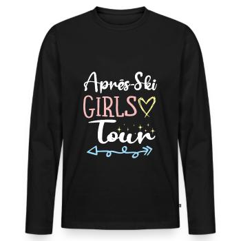 Après-Ski Girls Tour - T-shirt manches longues Premium bio Homme - noir - Devant - Nico (187cm)