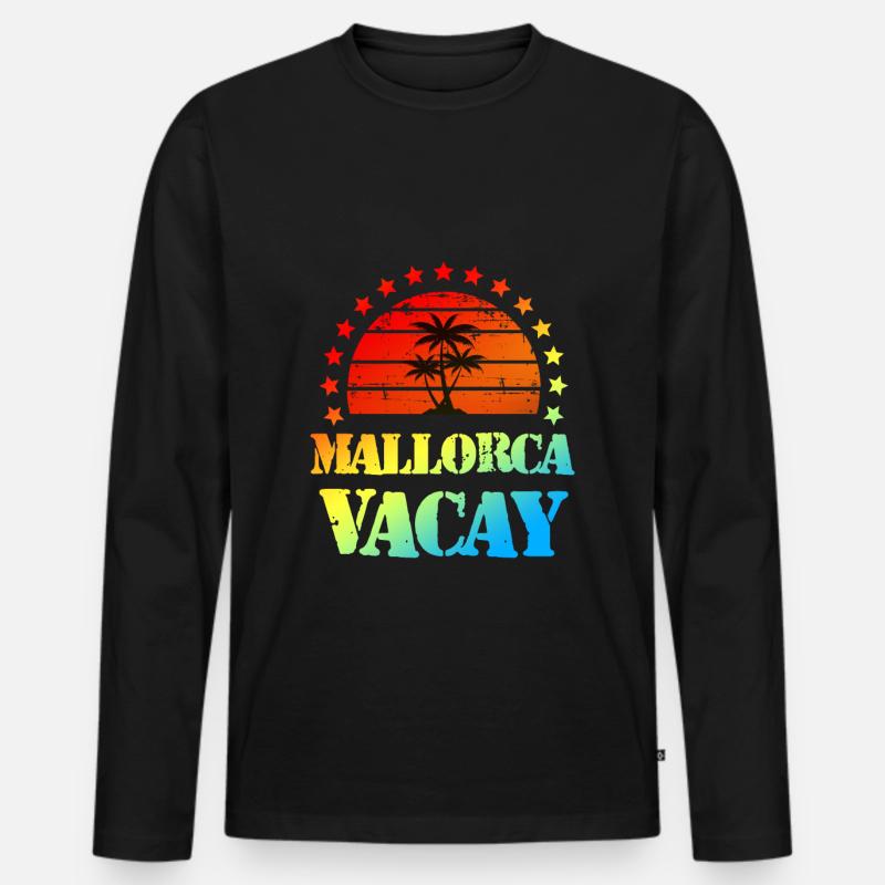 Mallorca Urlaub - Männer Premium Bio Langarmshirt - Schwarz
