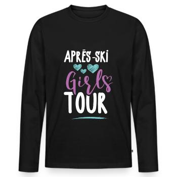 Après-Ski Girls Tour - T-shirt manches longues Premium bio Homme - noir - Devant - Nico (187cm)