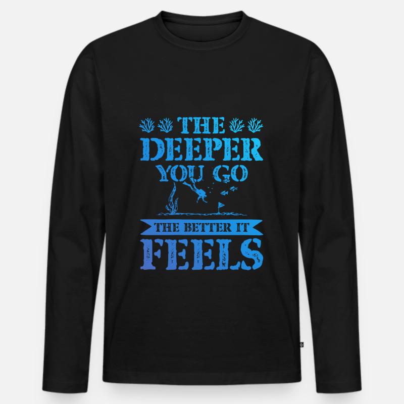 tauchen lustiger spruch - Männer Premium Bio Langarmshirt - Schwarz