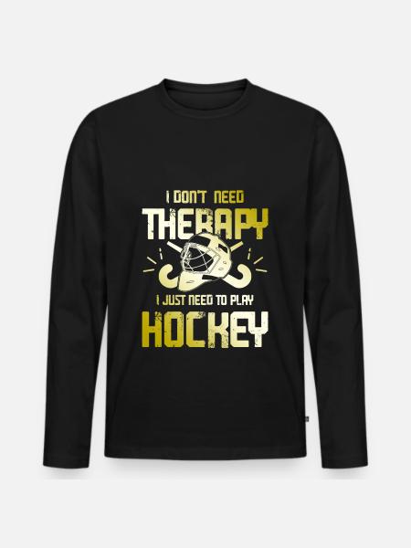 feldhockey therapy - Männer Premium Bio Langarmshirt - Schwarz