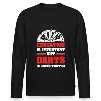 bildung dart - Männer Premium Bio Langarmshirt - Schwarz - Vorne - Nico (187cm)