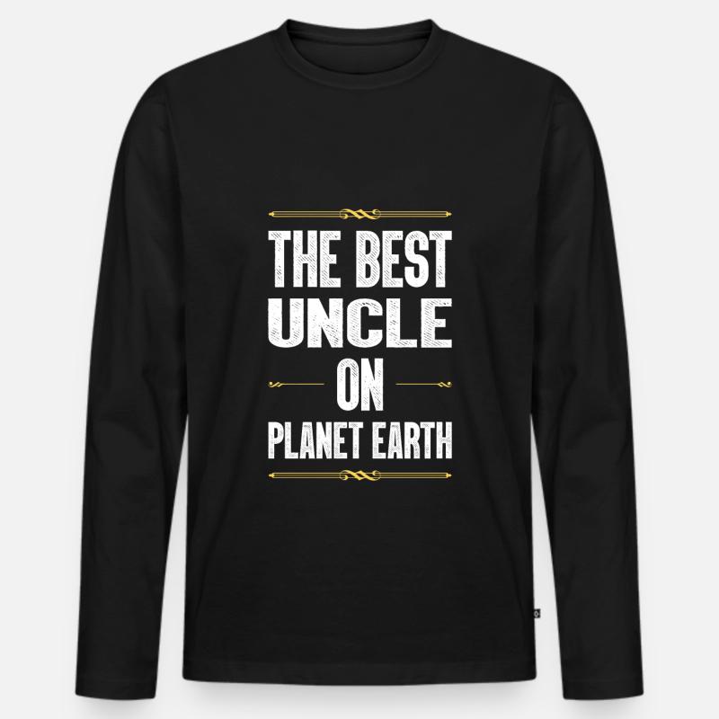 Bester Onkel Spruch - Männer Premium Bio Langarmshirt - Schwarz