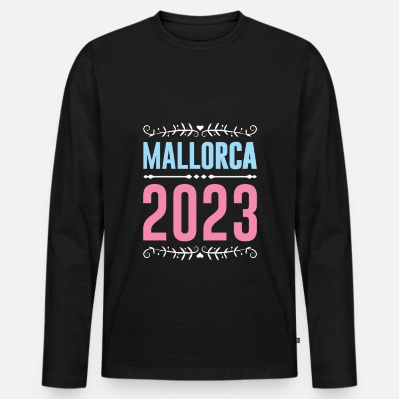 Mallorca 2023 - Männer Premium Bio Langarmshirt - Schwarz
