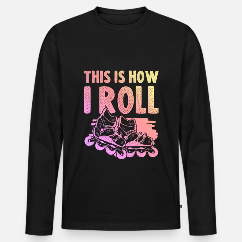 skater inline - Männer Premium Bio Langarmshirt - Schwarz
