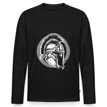 Spartaner Helm Symbol Krieger Gladiator - Männer Premium Bio Langarmshirt - Schwarz - Vorne - Nico (187cm)