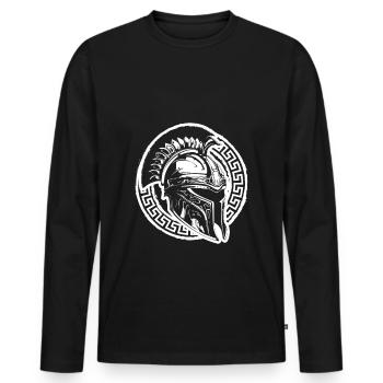 Spartan Helmet Motivation Gladiator - Men's Premium Organic Long Sleeve Shirt - black - Front - Nico (187cm)