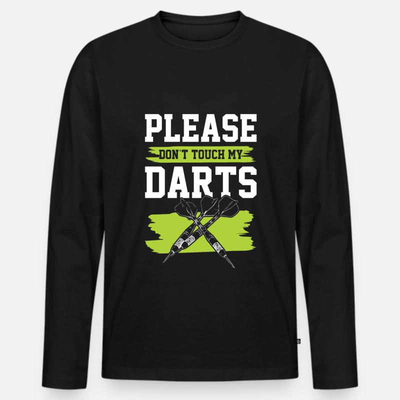 dart lustiger spruch - Männer Premium Bio Langarmshirt - Schwarz