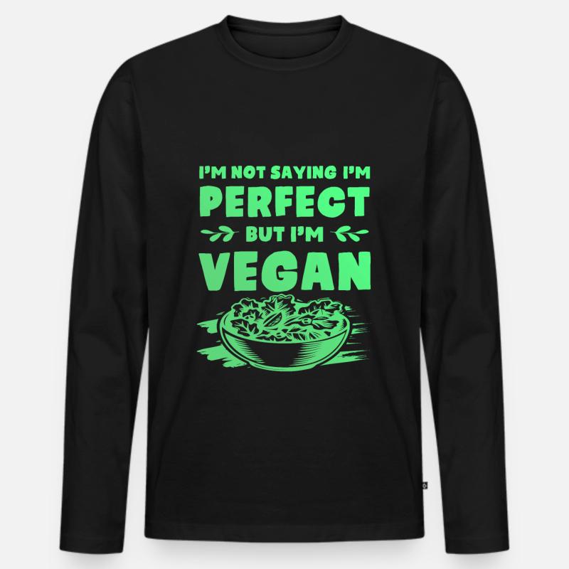 nicht perfekt vegan - Männer Premium Bio Langarmshirt - Schwarz