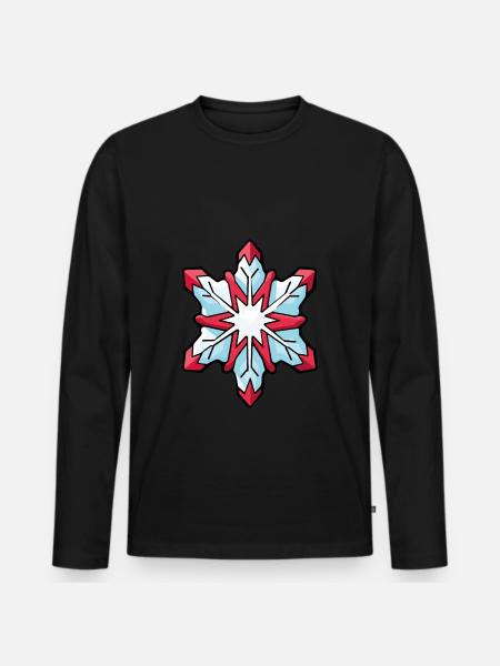Schneeflocke Winter Schnee - Männer Premium Bio Langarmshirt - Schwarz