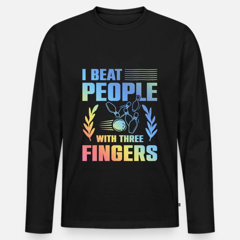 Bowling lustiger spruch - Männer Premium Bio Langarmshirt - Schwarz