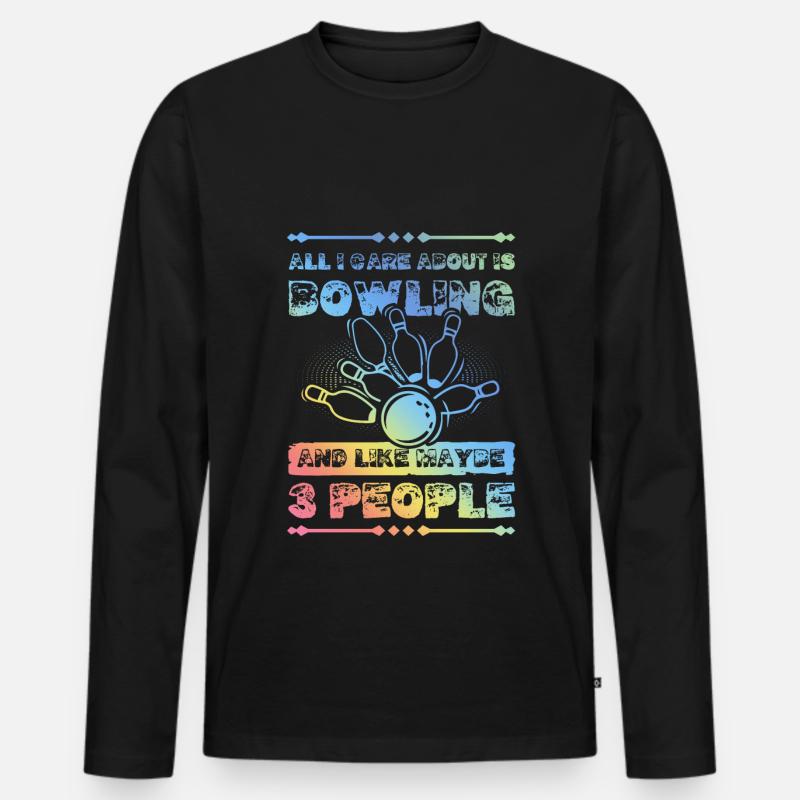 Bowling spruch zitat lustig - Männer Premium Bio Langarmshirt - Schwarz