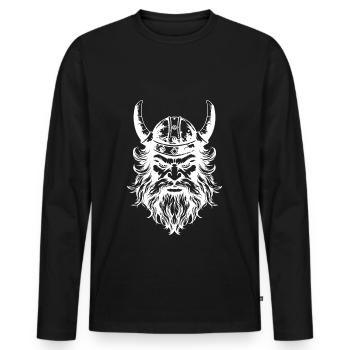 Casque de tête de Viking - T-shirt manches longues Premium bio Homme - noir - Devant - Nico (187cm)