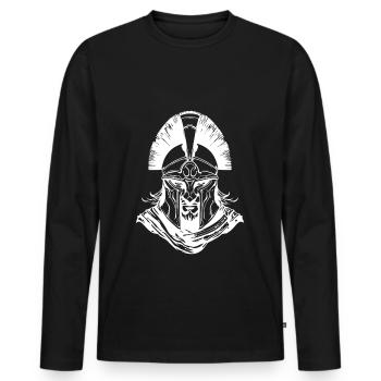 Spartan Warrior Gladiator Head - Men's Premium Organic Long Sleeve Shirt - black - Front - Nico (187cm)