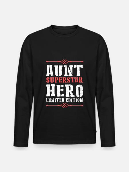 Best Aunt Heroine Saying - Men's Premium Organic Long Sleeve Shirt - black